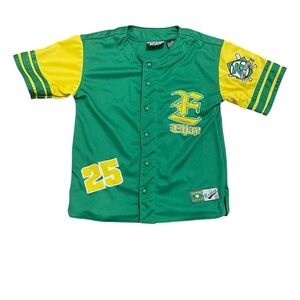 Green and Yellow Kids Baseball Jersey